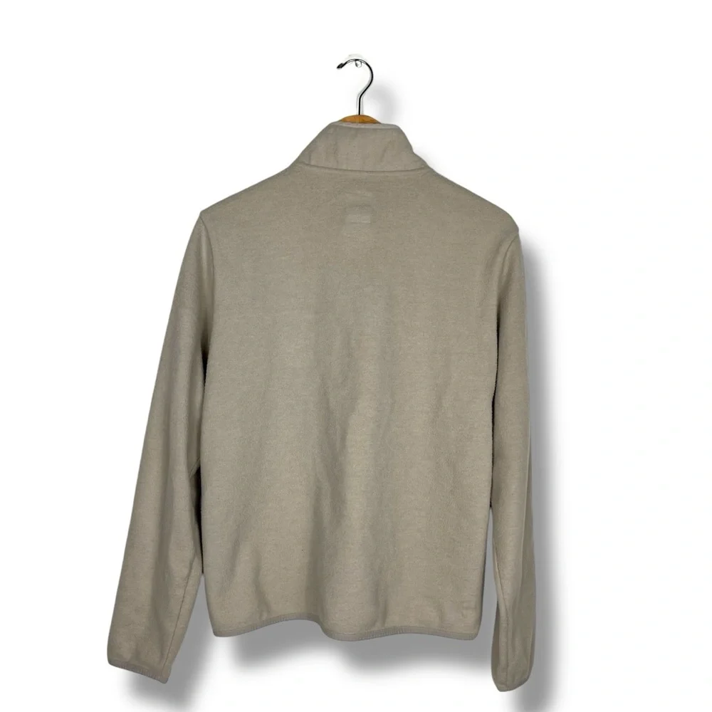 Vuori Venice Wool Pullover Beige Wool Blend Fleece Men’s M Quarter Snap Logo